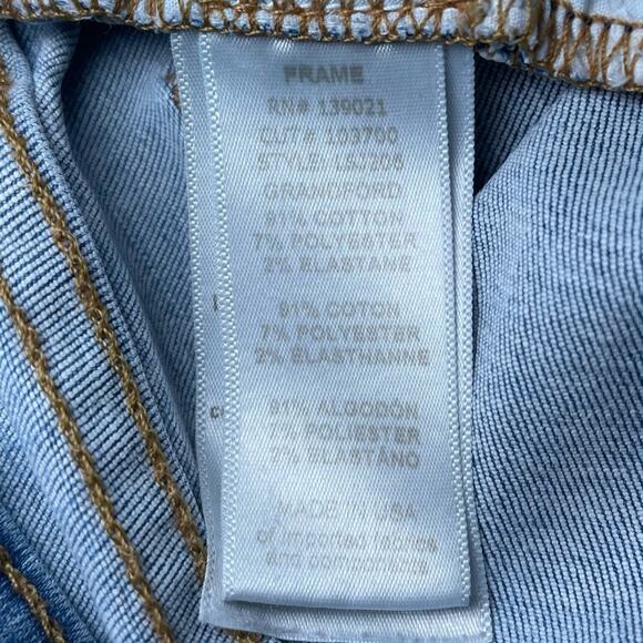 FRAME LE SKINNY DE JEANNE LIGHT WASH BOHO WESTERN DISTRESSED DENIM BLUE JEANS 26 - Picture 8 of 10